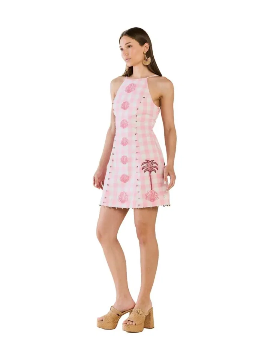 Платье-миди с вышивкой Savi Mini Dress Eddy — изображение 2 из 3, розовый