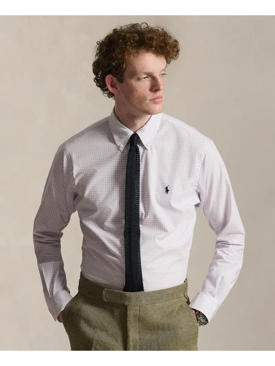 Классическая рубашка Polo Ralph Lauren — изображение 1 из 5, фиолетовый/белый