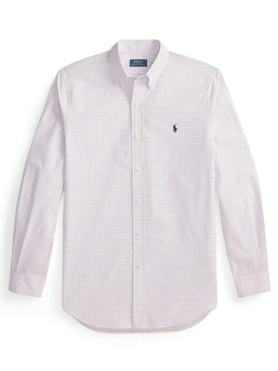 Классическая рубашка Polo Ralph Lauren — изображение 5 из 5, фиолетовый/белый