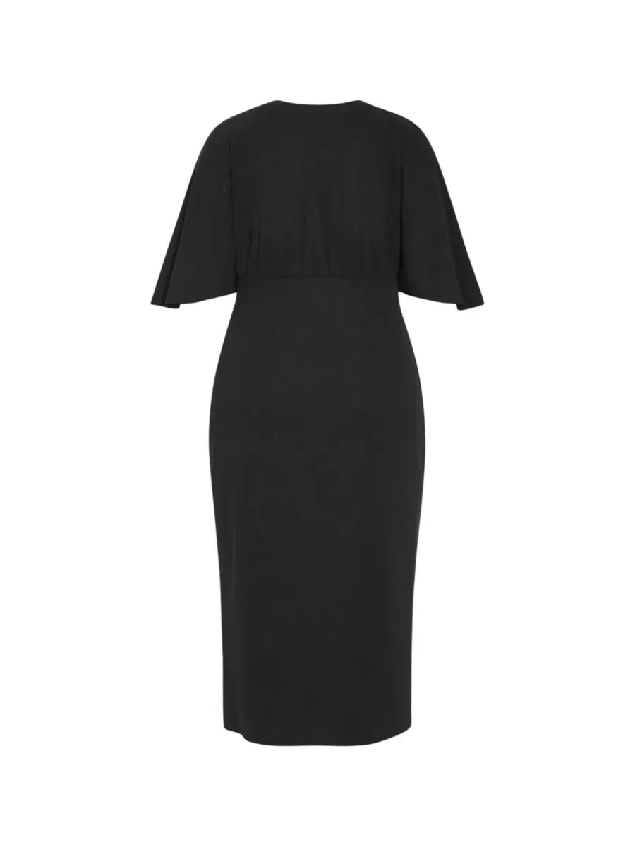 Платье-миди с завязкой спереди Briella Tie Front Midi Dress, City Chic — изображение 4 из 4, черный