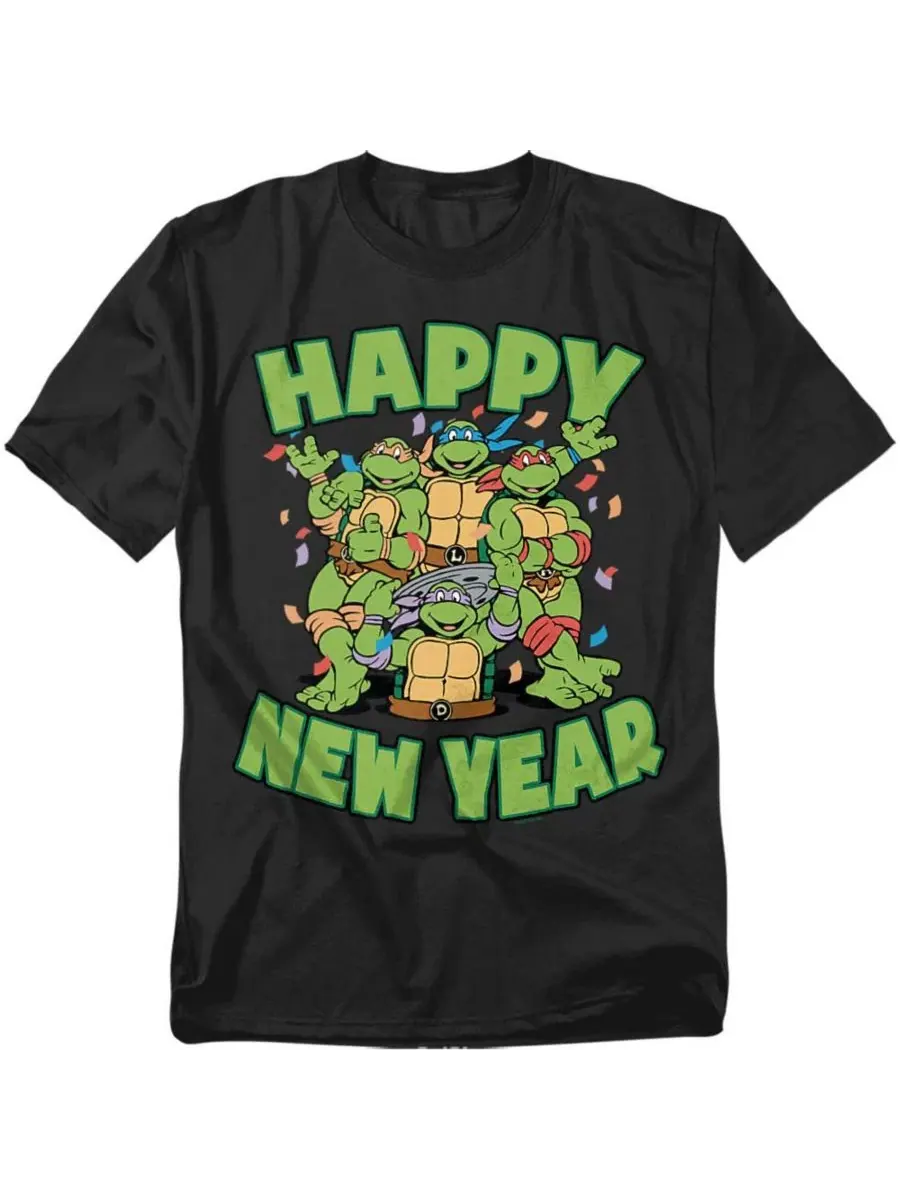 Футболка с длинным рукавом Happy New Year Group Teenage Mutant Ninja Turtles — изображение 1 из 3, черный