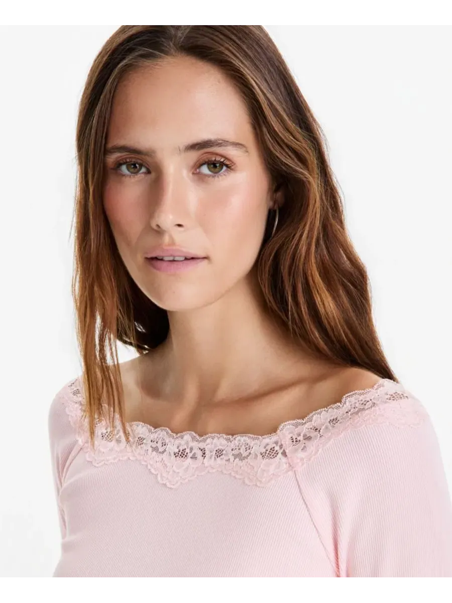 Женский топ с длинным рукавом, кружевной отделкой And Now This, Sea Lily — изображение 3 из 3