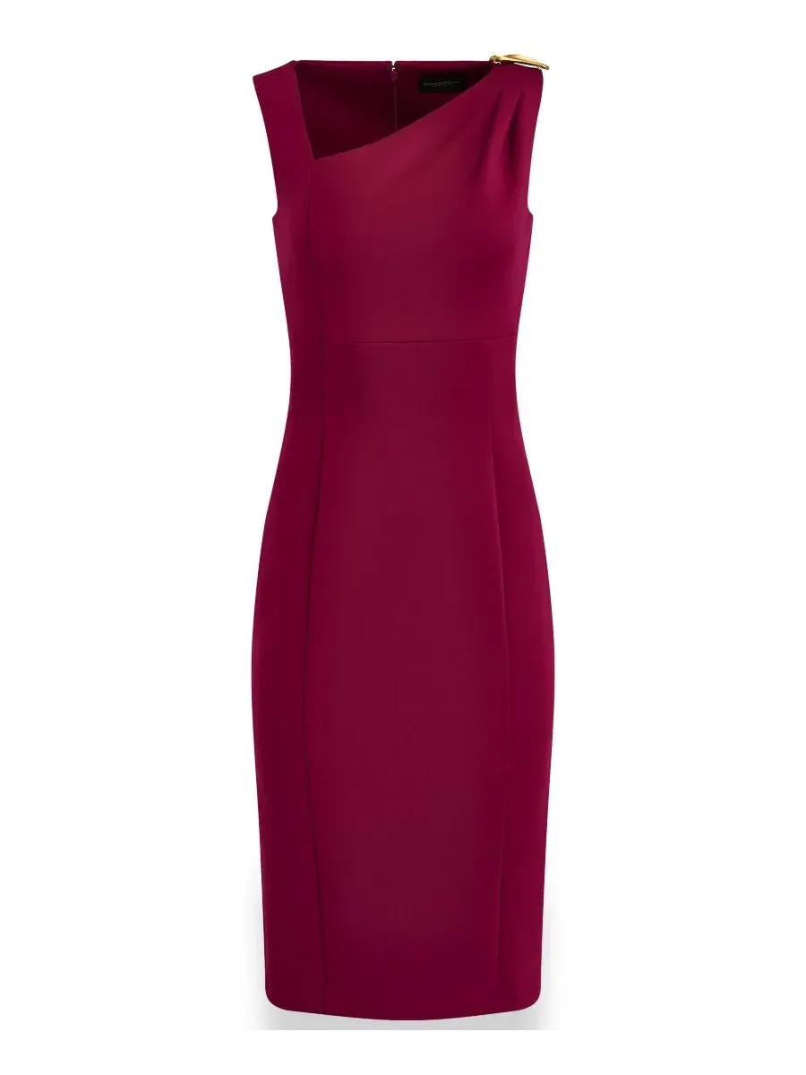 Платье-футляр с асимметричным вырезом, модель Asymmetrical Neck Sheath Midi Dress Donna Karan New — изображение 6 из 6