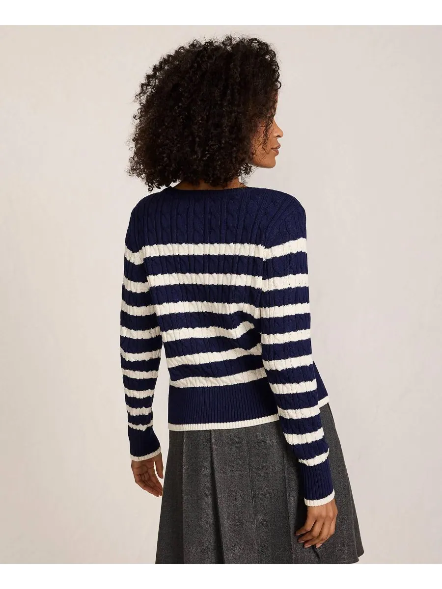Женский свитер Petite Drifter Modern Cable Crew Lands' End — изображение 2 из 4