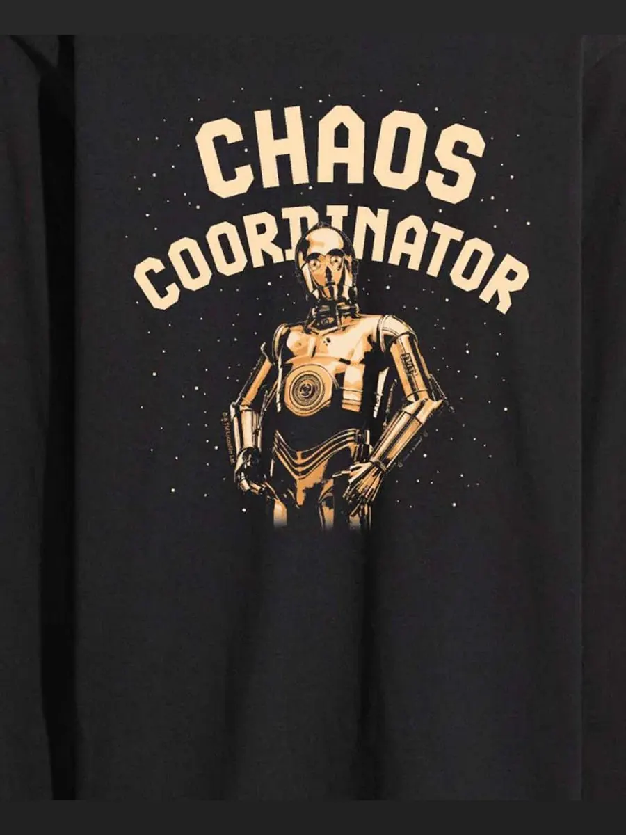 Мужская футболка с длинными рукавами Star Wars Chaos Coordinator с графическим принтом AIRWAVES — изображение 3 из 3, черный