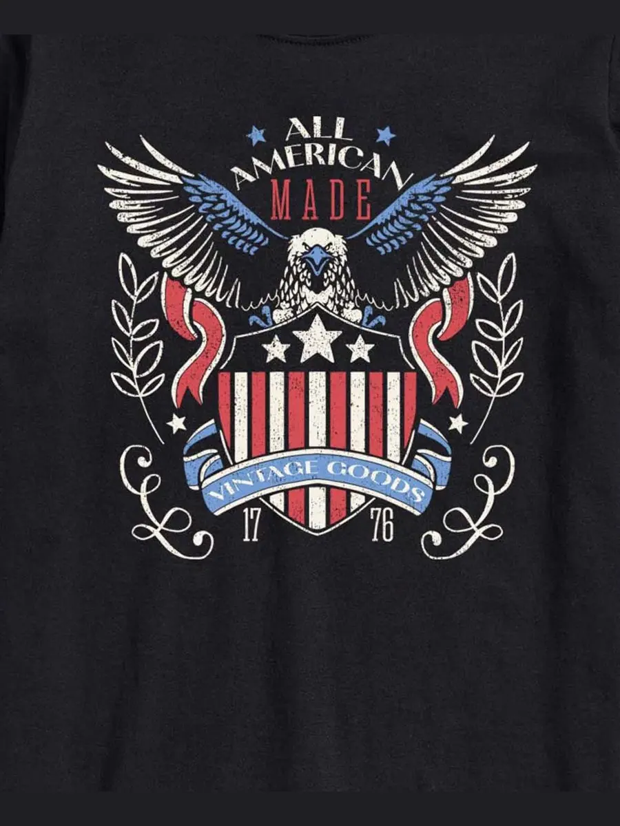 Мужские футболки с коротким рукавом и графическим принтом от All American Vintage Goods AIRWAVES — изображение 3 из 3, черный