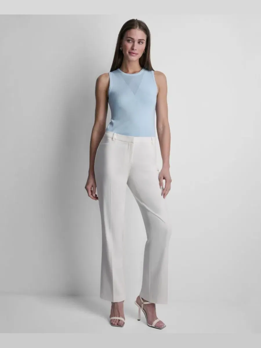 Женские брюки-клеш современного кроя DKNY — изображение 5 из 6, белый