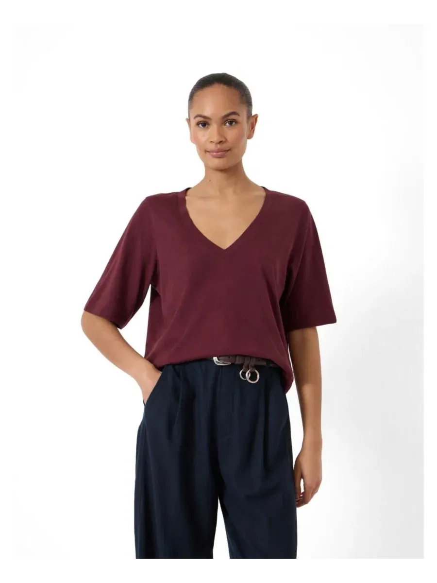 Футболка женская с V-образным вырезом и коротким рукавом Reece V-Neck Short-Sleeve Drapey T-Shirt