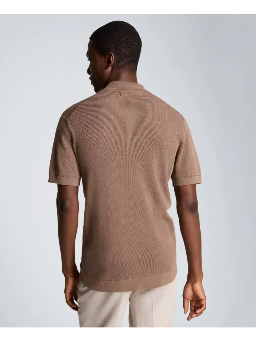 Мужская рубашка-кэмп с коротким рукавом, классический крой Kenneth Cole — изображение 5 из 5, темный бежевый