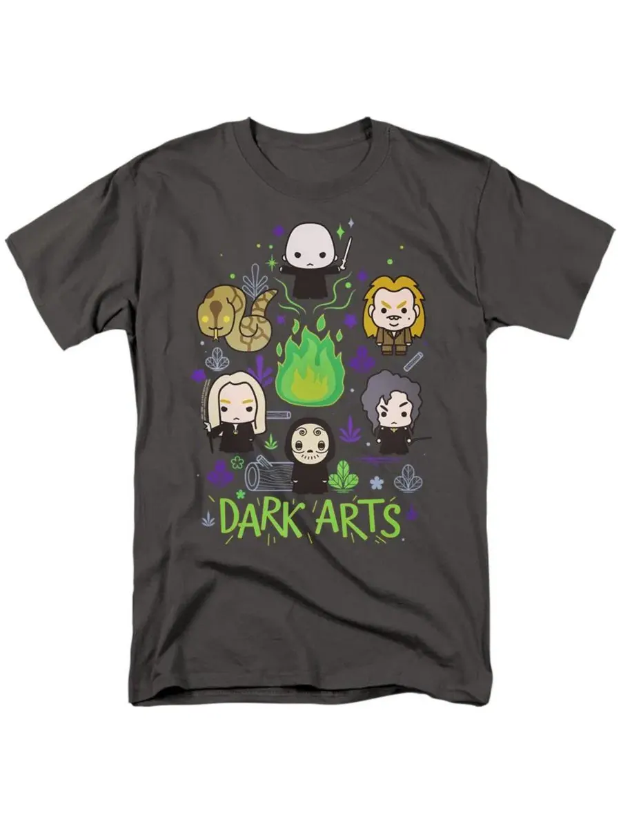 Футболка с принтом Dark Arts Chibis Harry Potter — изображение 1 из 3, темно-серый