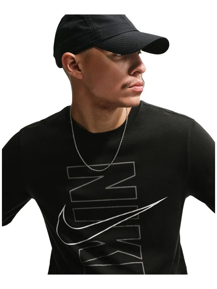 Футболка с круглым вырезом и принтом Nike — изображение 4 из 6, черный