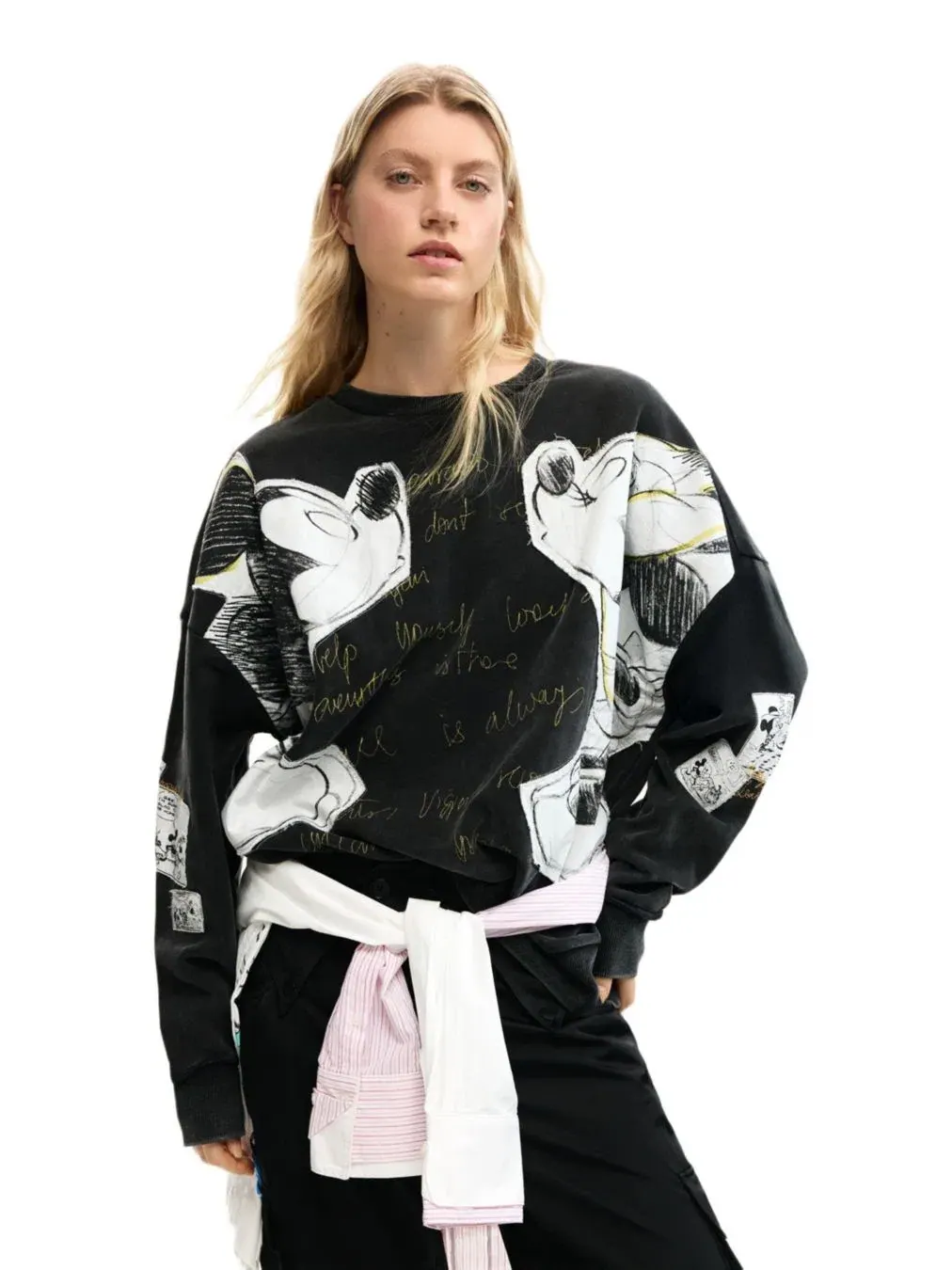 Женская толстовка с Микки и Минни Маус Desigual — изображение 1 из 5, черный