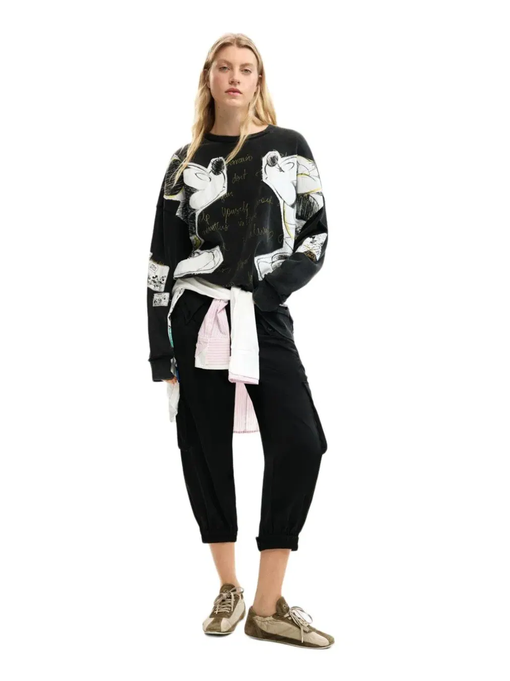 Женская толстовка с Микки и Минни Маус Desigual — изображение 2 из 5, черный