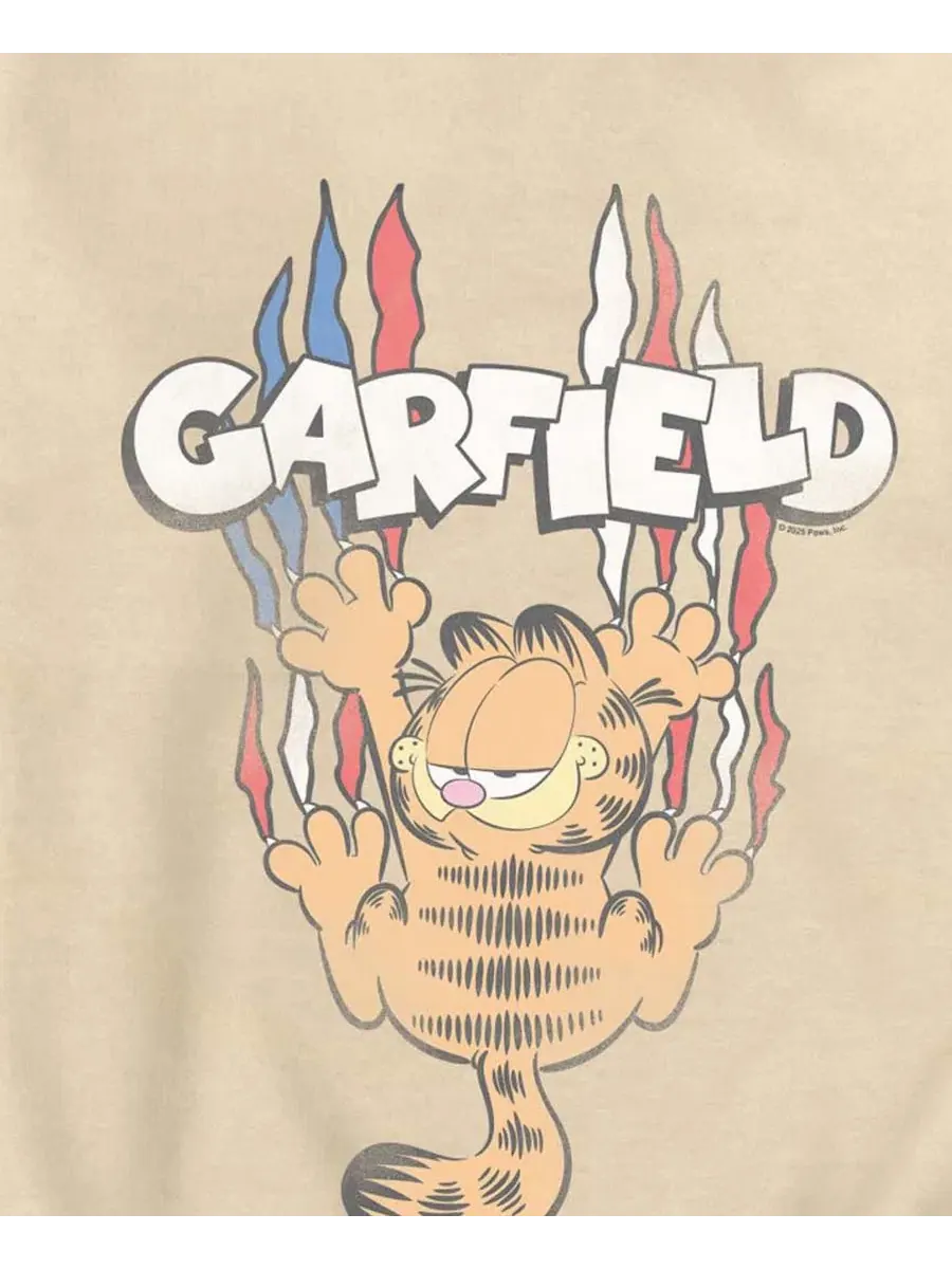 Мужская флисовая толстовка Garfield Americana в тон, с эффектом потертости Airwaves — изображение 3 из 3, бежевый