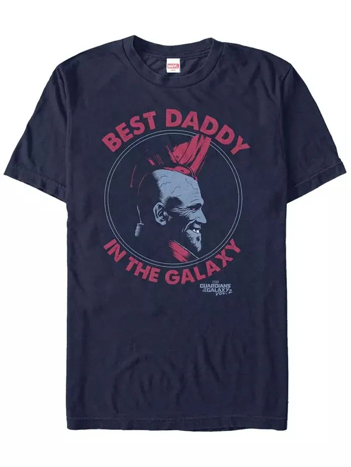 Футболка с коротким рукавом Marvel Men's Guardians Vol.2 Yondu The Best Daddy Fifth Sun — изображение 1 из 1, темно-синий