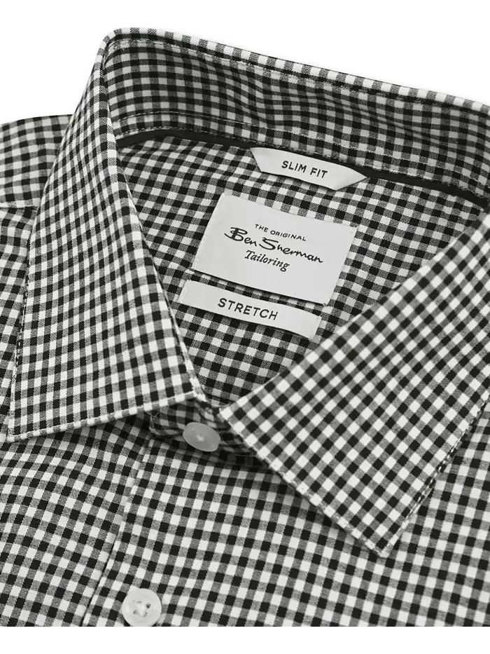 Мужская рубашка Gingham приталенного кроя Ben Sherman — изображение 2 из 2, белый