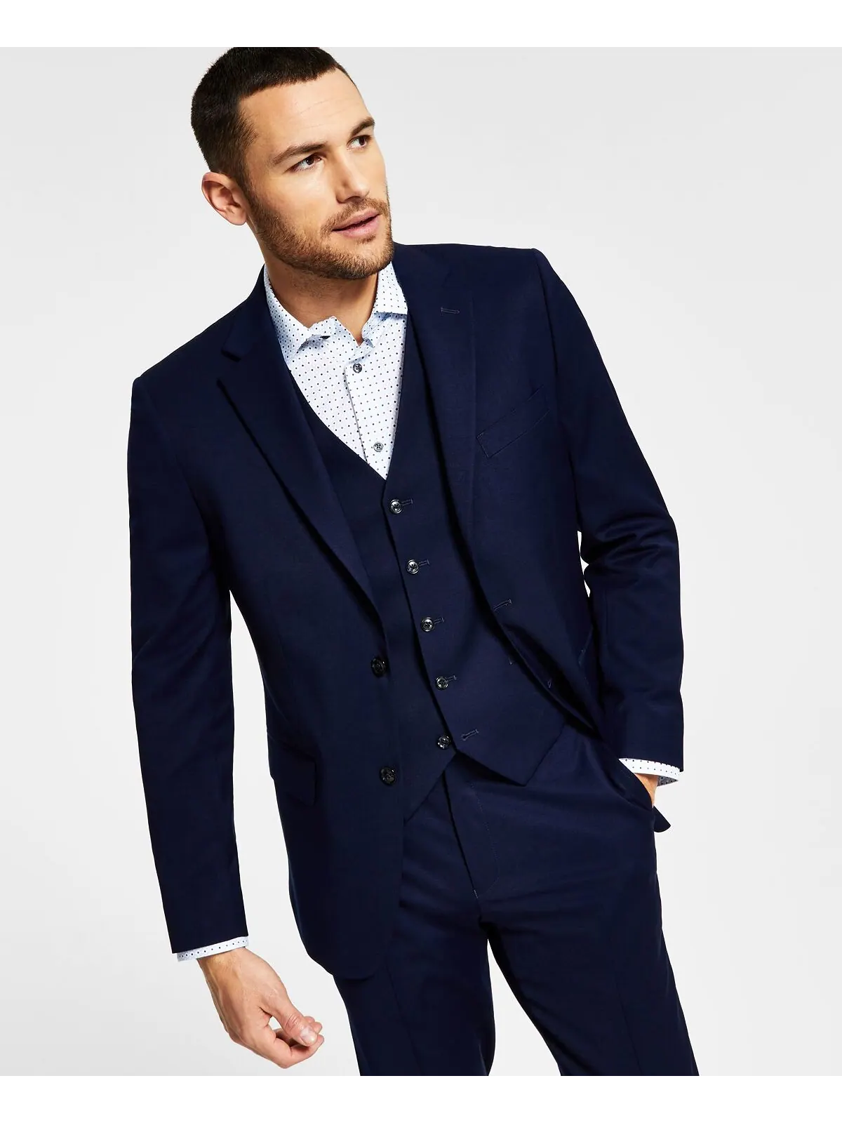 Мужской однотонный пиджак современного кроя TH Flex Stretch Tommy Hilfiger