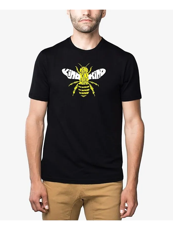Мужская футболка премиум-класса Word Art Bee Kind LA Pop Art — изображение 1 из 3, черный