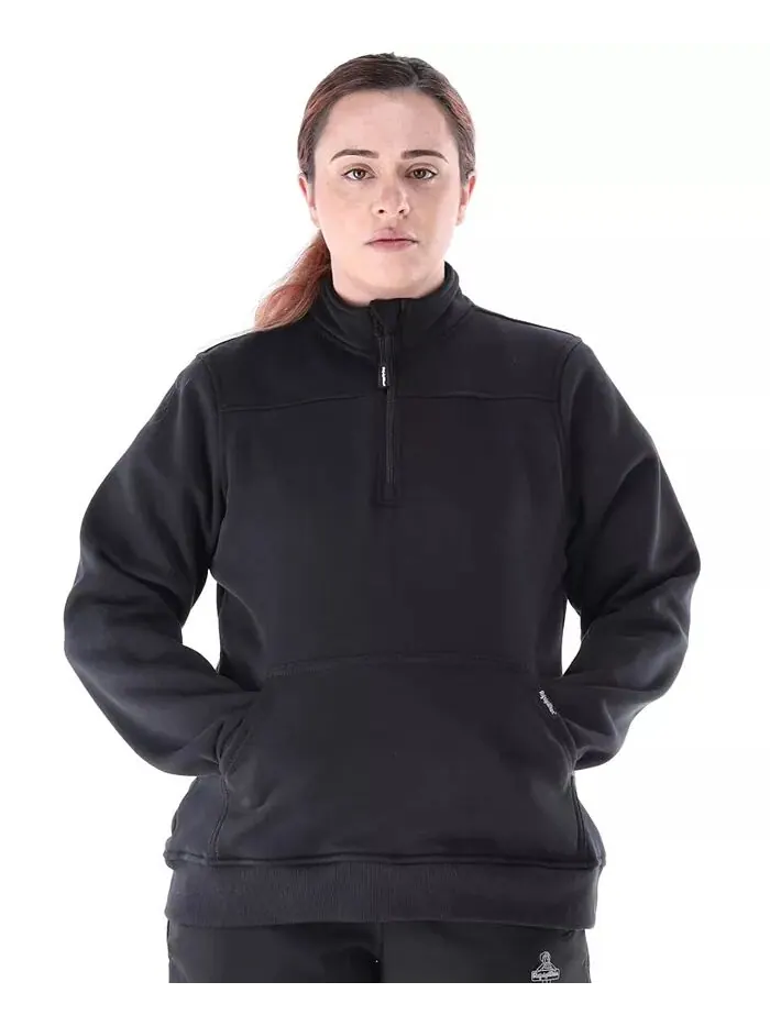 Женская флисовая толстовка с застежкой-молнией на четверть длины RefrigiWear — изображение 1 из 5, черный