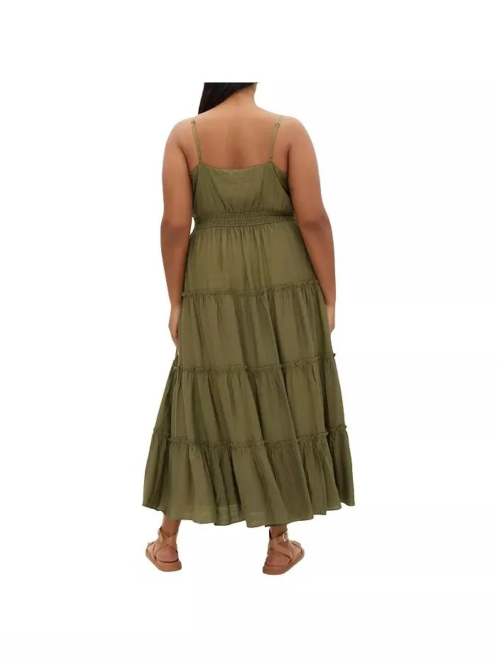 Платье макси Aiza Plus Size CITY CHIC — изображение 3 из 3, хаки