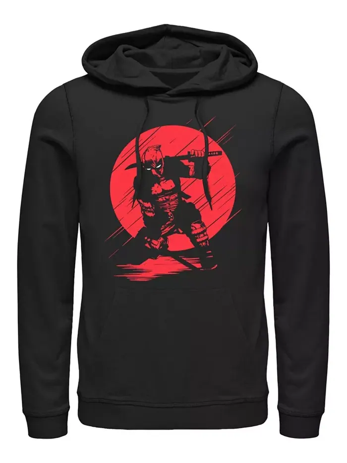 Мужская толстовка Silhouette Deadpool с капюшоном на флисе Fifth Sun — изображение 1 из 3, черный
