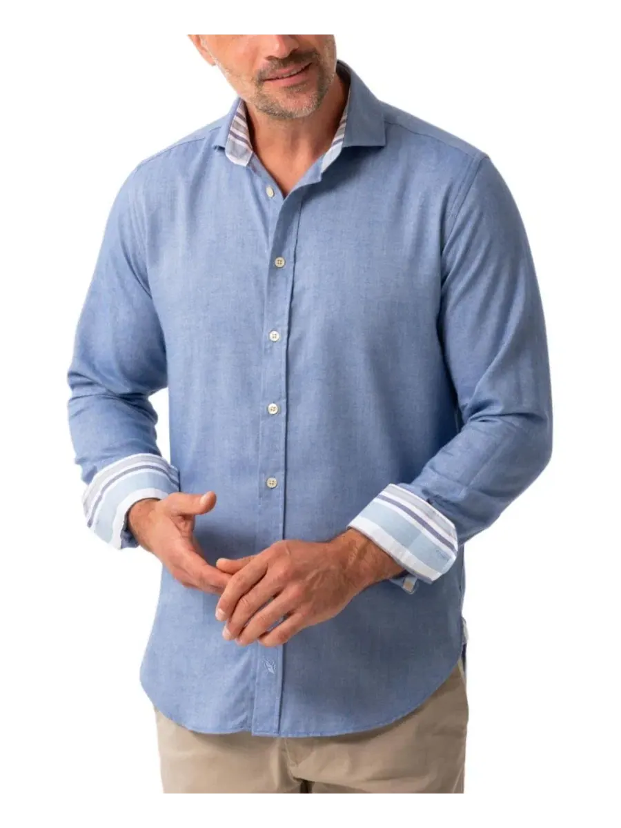 Рубашка с длинным рукавом Cotton Merino Wool Koy Clothing — изображение 1 из 7, синий