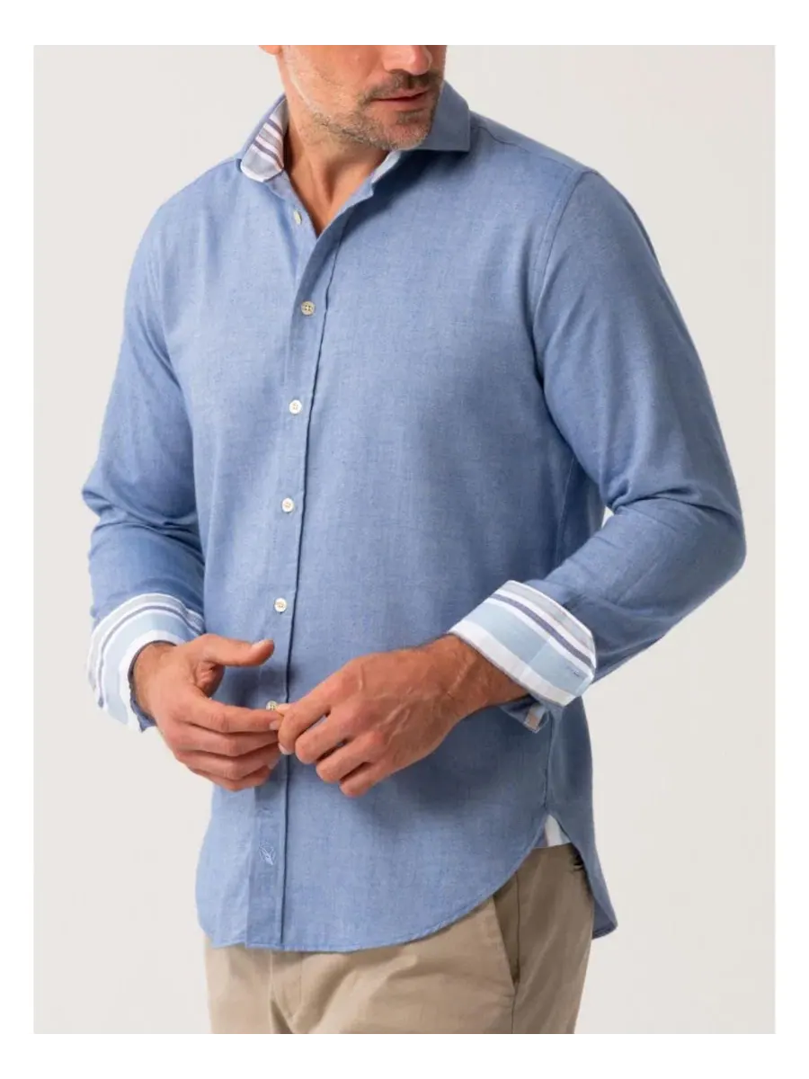 Рубашка с длинным рукавом Cotton Merino Wool Koy Clothing — изображение 4 из 7, синий