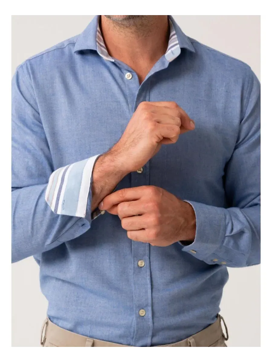 Рубашка с длинным рукавом Cotton Merino Wool Koy Clothing — изображение 5 из 7, синий
