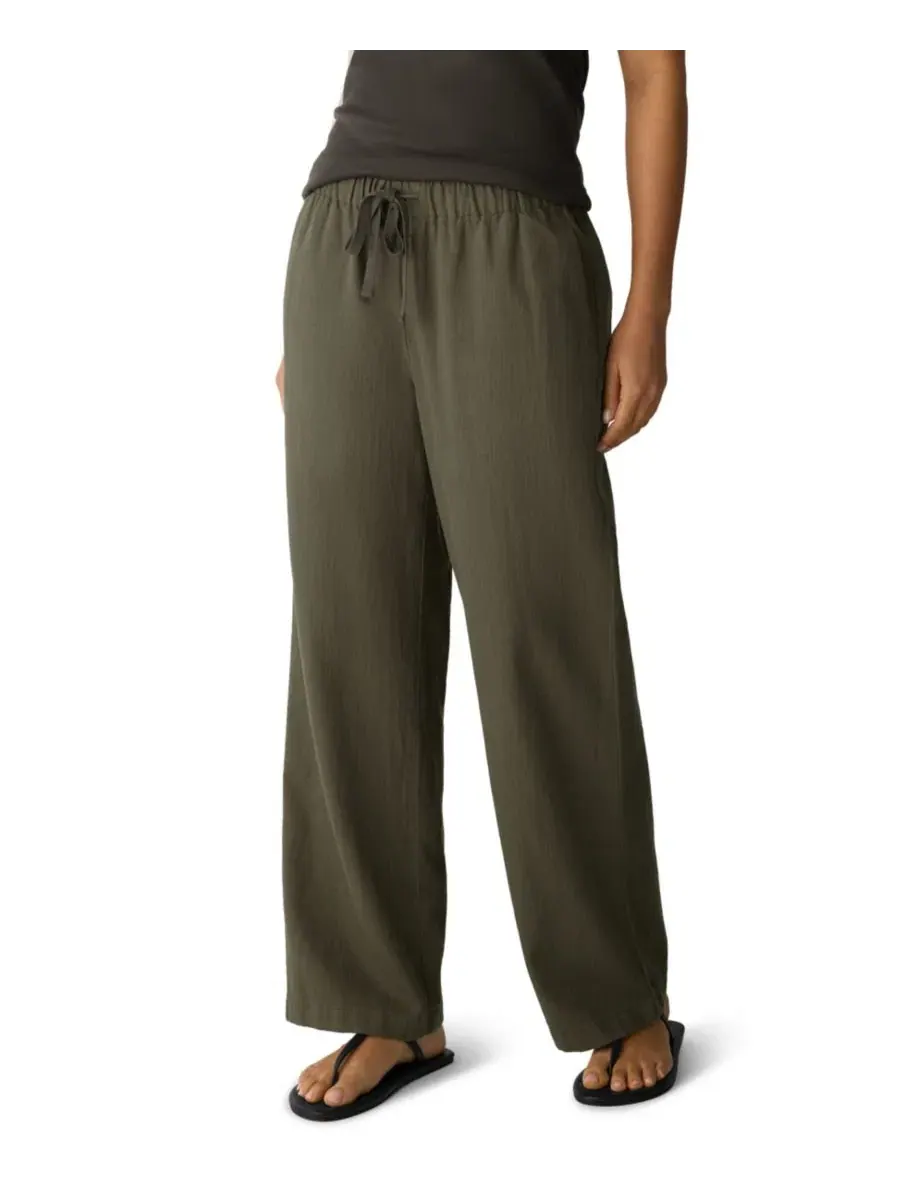 Брюки прямого кроя Petite Straight-Leg Pants Eileen Fisher — изображение 2 из 4, оливковый