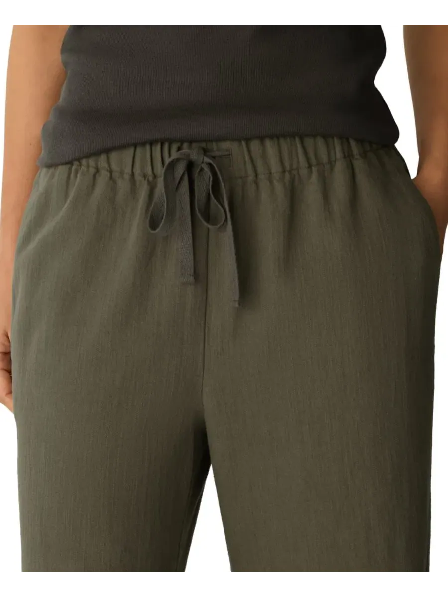Брюки прямого кроя Petite Straight-Leg Pants Eileen Fisher — изображение 3 из 4, оливковый