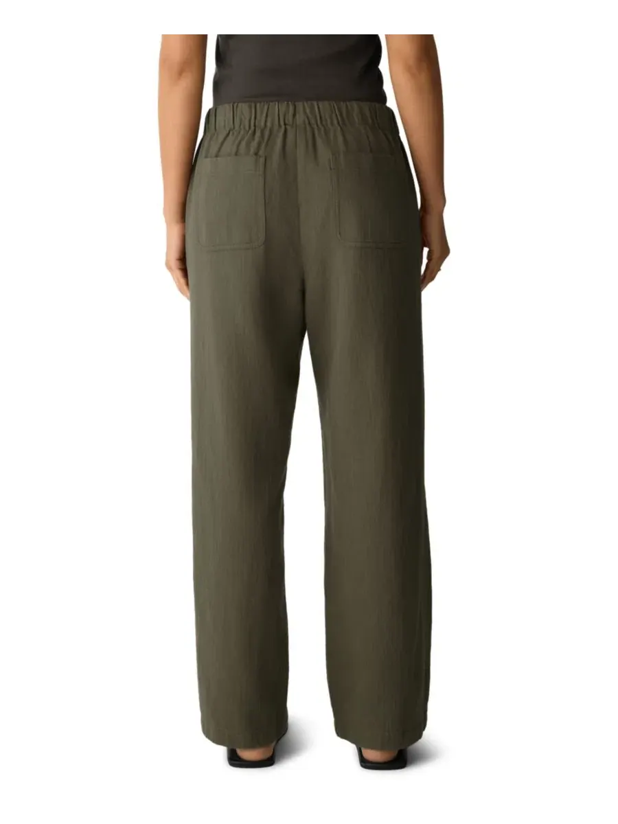 Брюки прямого кроя Petite Straight-Leg Pants Eileen Fisher — изображение 4 из 4, оливковый