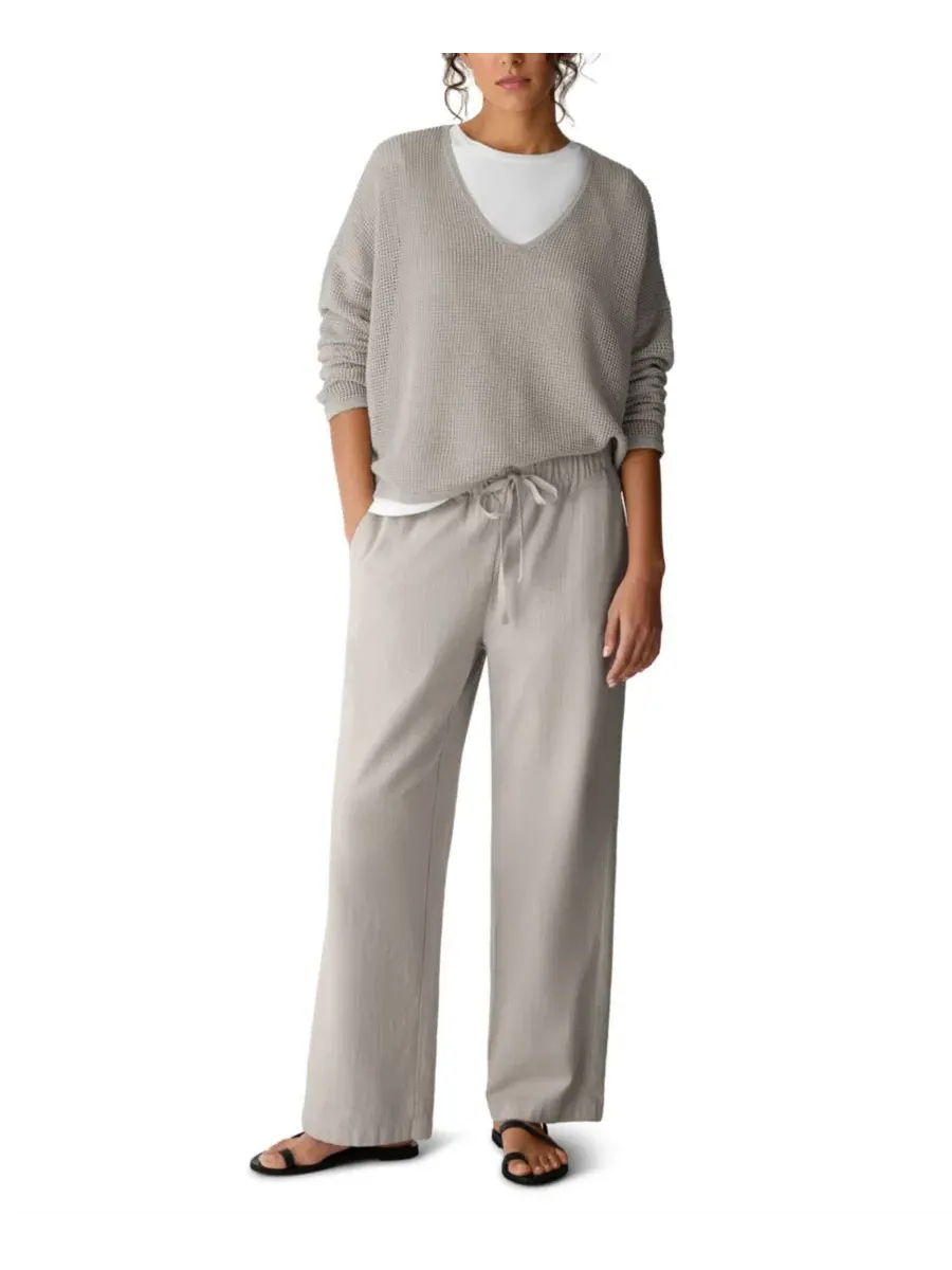 Брюки прямого кроя Petite Straight-Leg Pants Eileen Fisher — изображение 2 из 4, мел