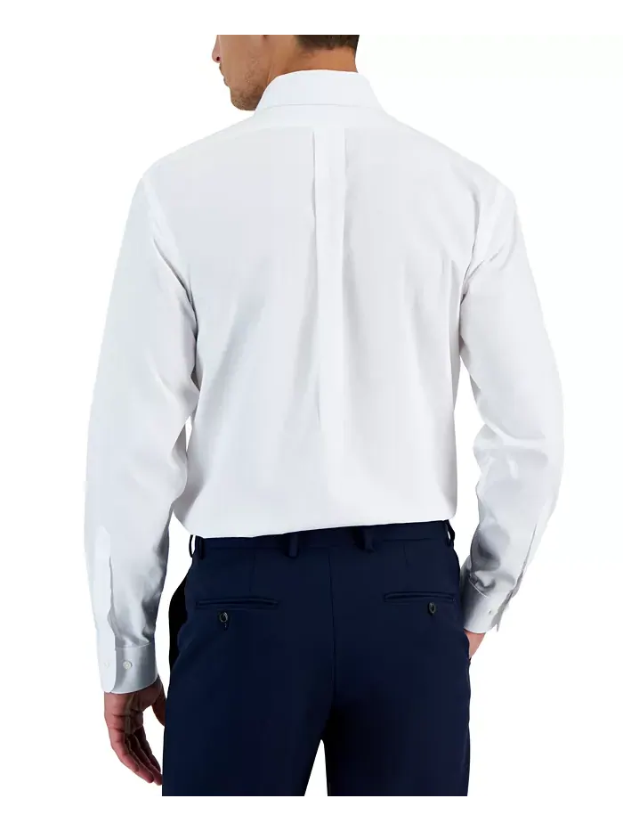 Мужская классическая рубашка с воротником-стойкой Non-Iron Spread, однотонная Brooks Brothers — изображение 2 из 5, белый