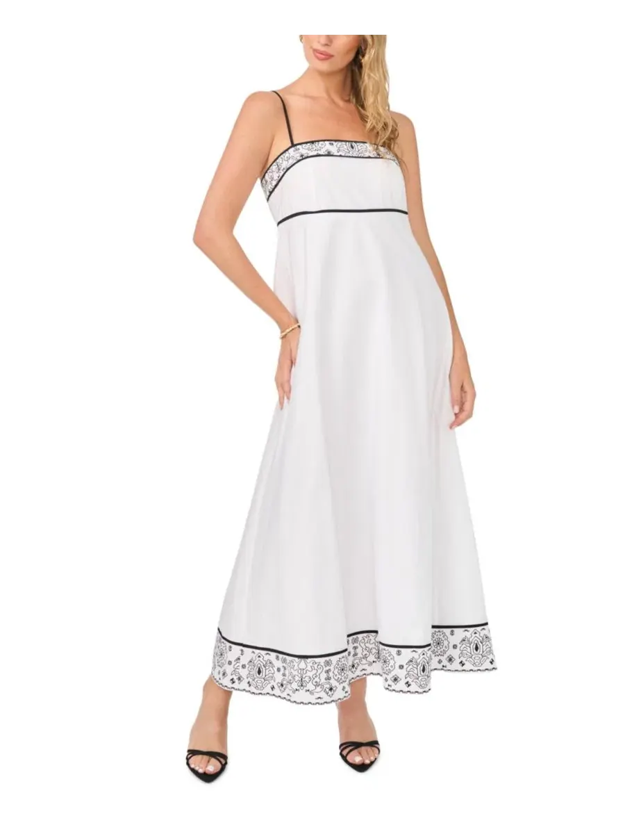 Платье миди с квадратным вырезом и бретельками-спагетти, модель Square Neck Spaghetti Strap Midi — изображение 1 из 4
