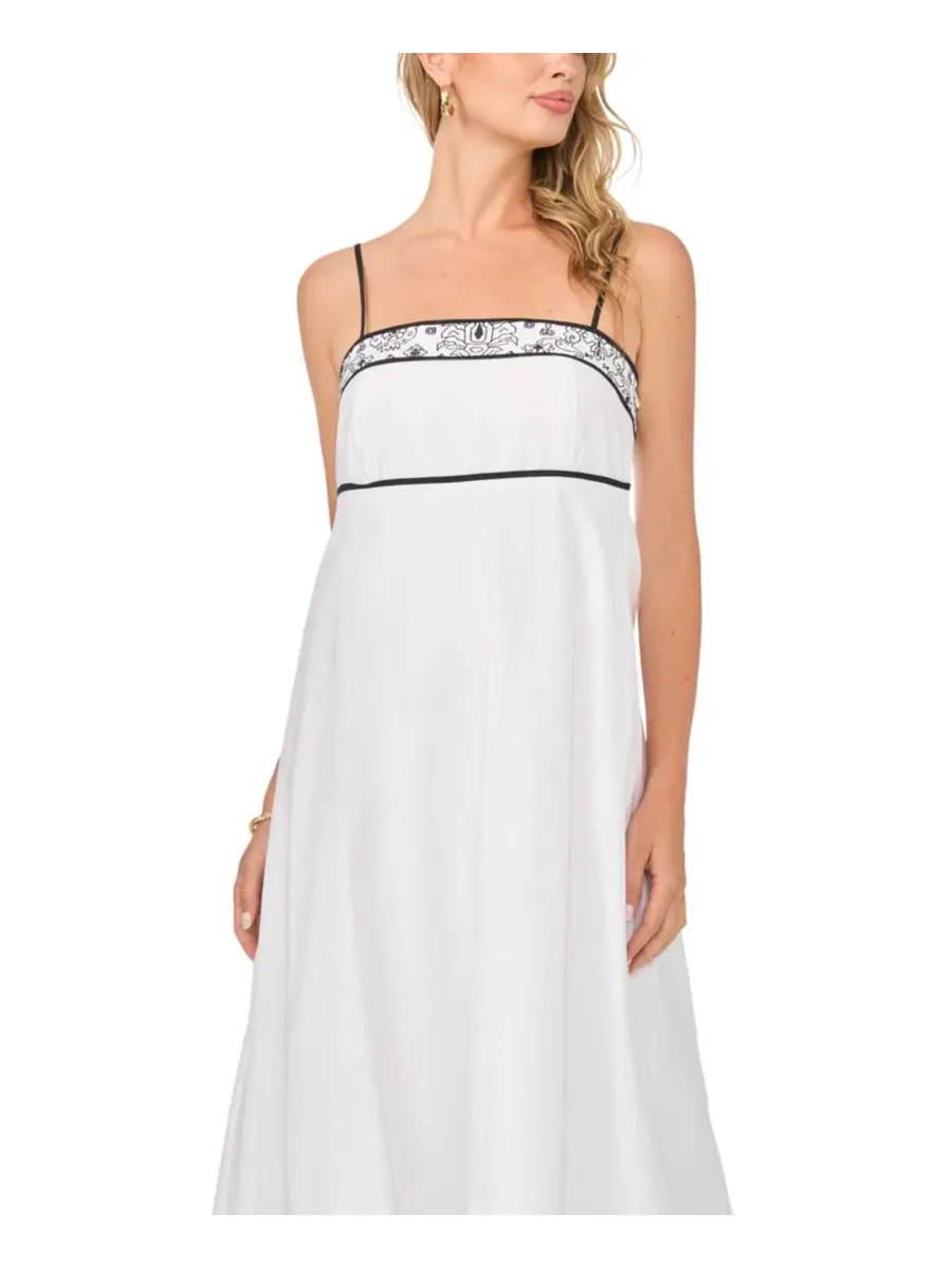 Платье миди с квадратным вырезом и бретельками-спагетти, модель Square Neck Spaghetti Strap Midi — изображение 2 из 4
