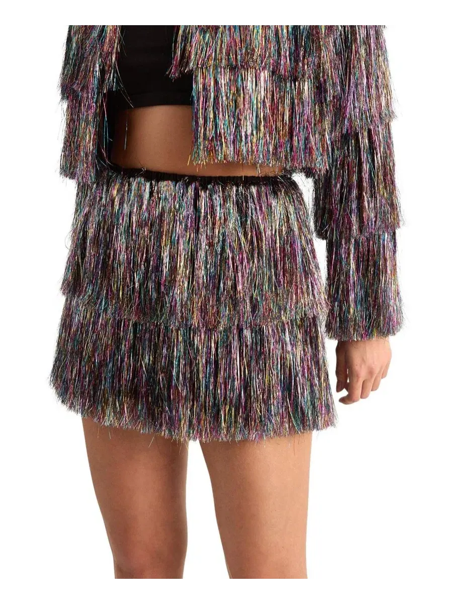 Шорты с бахромой Tinsel Tiered Nasty Gal — изображение 1 из 5, мульти