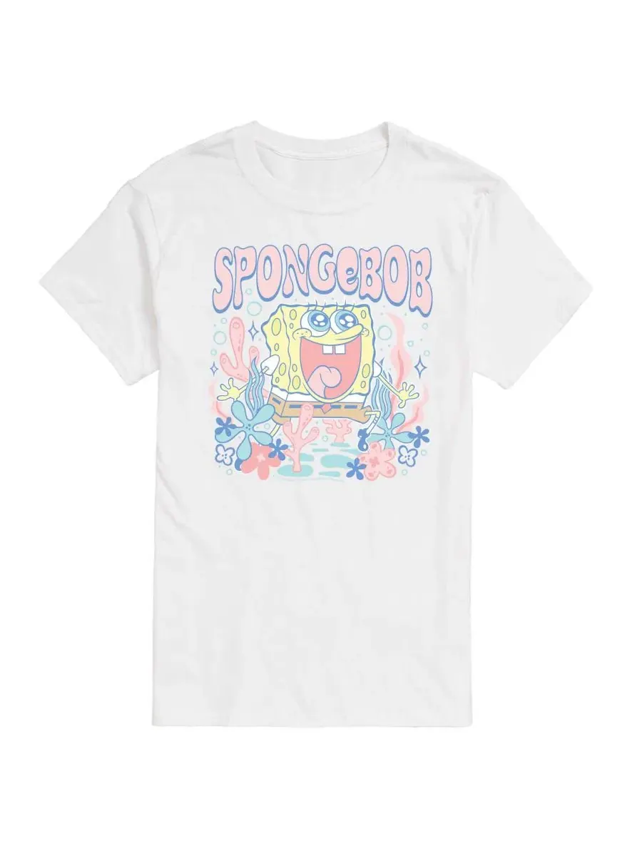 Футболка с принтом Spongebob Squarepants Cute Pastel Graphic AIRWAVES — изображение 1 из 3, белый