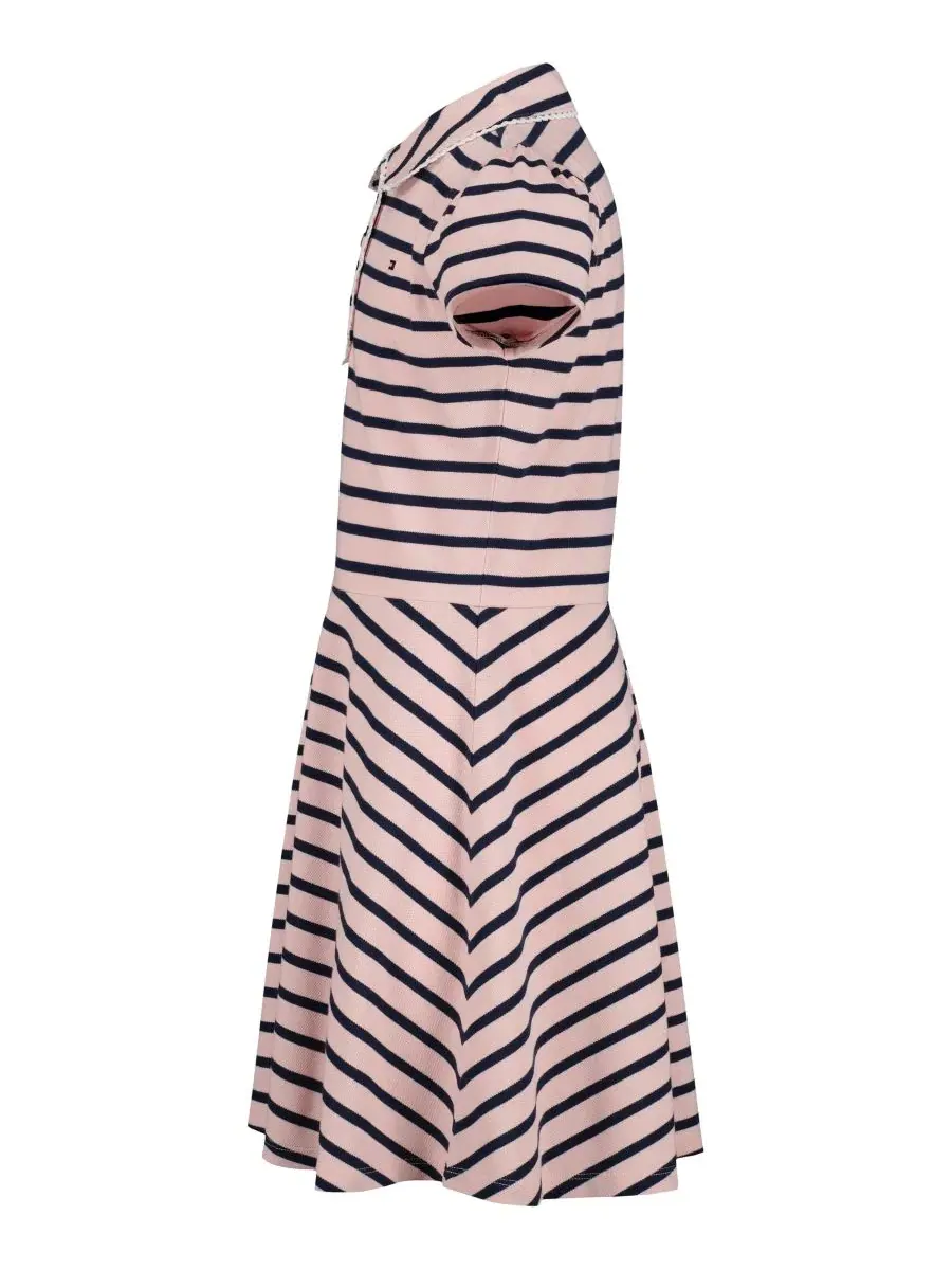 Платье-поло с полосками, модель Striped Polo Collar Dress Tommy Hilfiger — изображение 3 из 5, лотус