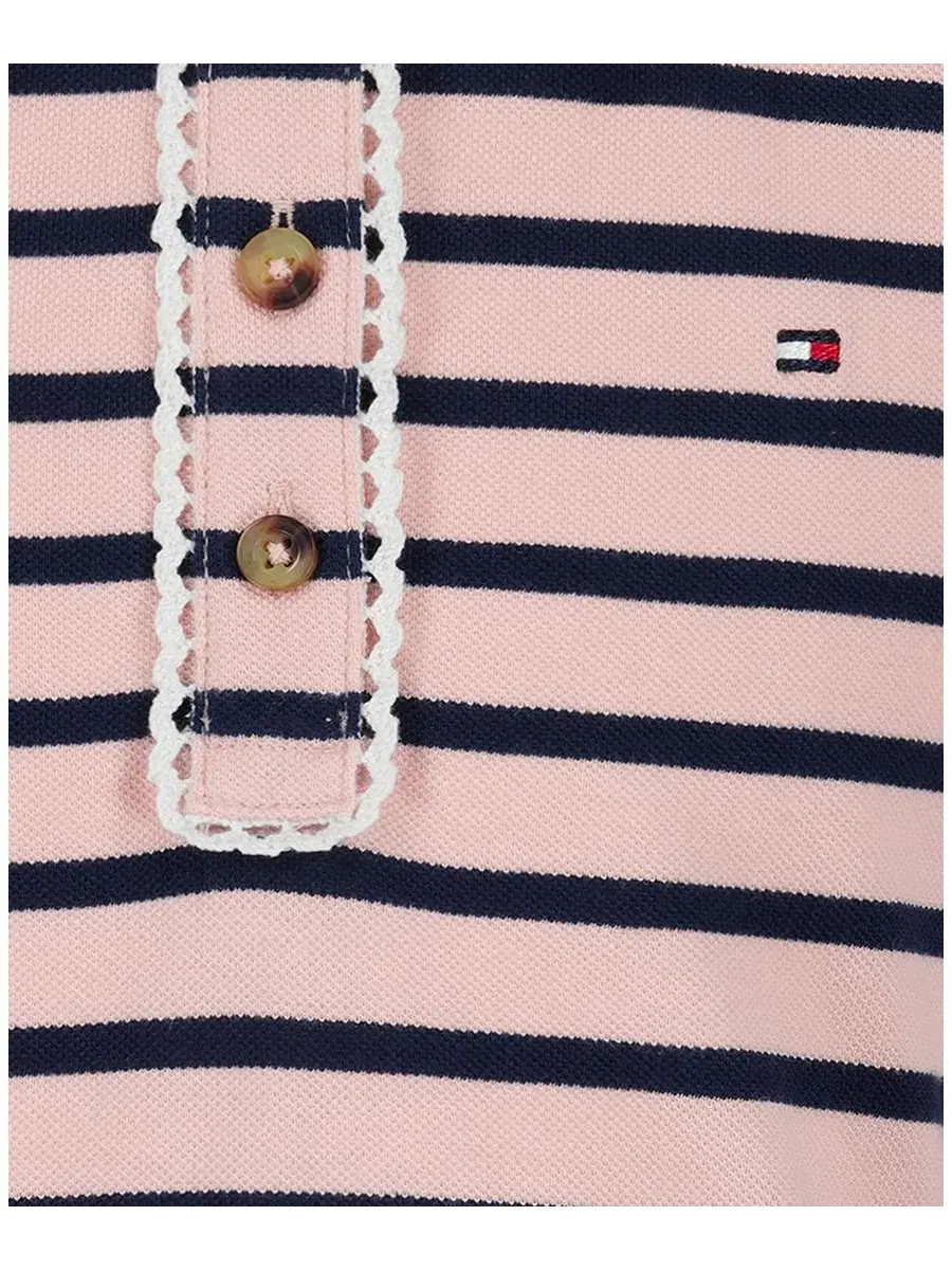 Платье-поло с полосками, модель Striped Polo Collar Dress Tommy Hilfiger — изображение 5 из 5, лотус