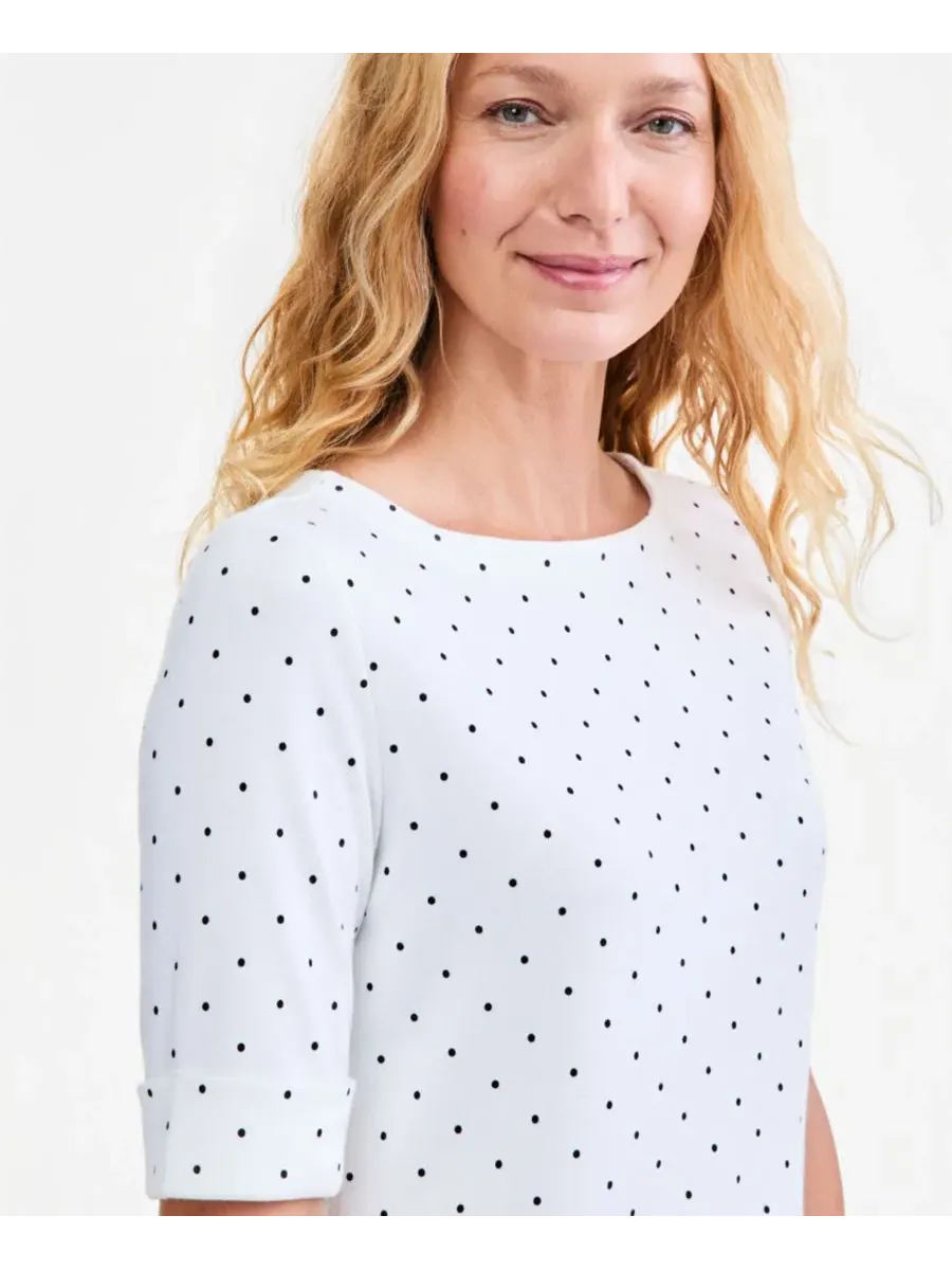 Футболка с принтом в горошек Style & Co — изображение 2 из 4, яркий белый