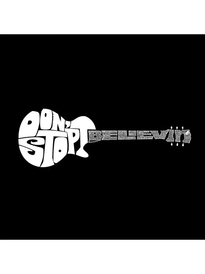 Футболка мужская премиум-класса с надписью Word Art - Don't Stop Believin LA Pop Art — изображение 2 из 2, бордовый