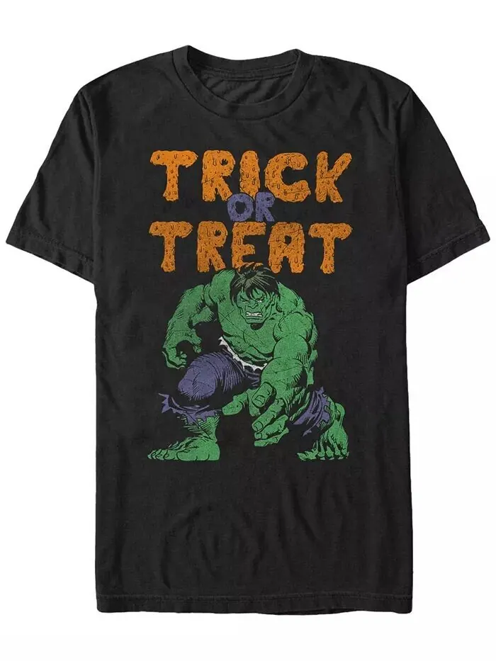 Мужская футболка с коротким рукавом Marvel Hulk Trick or Treat Halloween Fifth Sun — изображение 1 из 1, черный