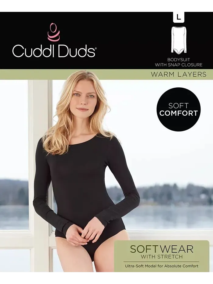 Мягкая одежда с эластичным боди с длинными рукавами Cuddl Duds — изображение 6 из 6, белый