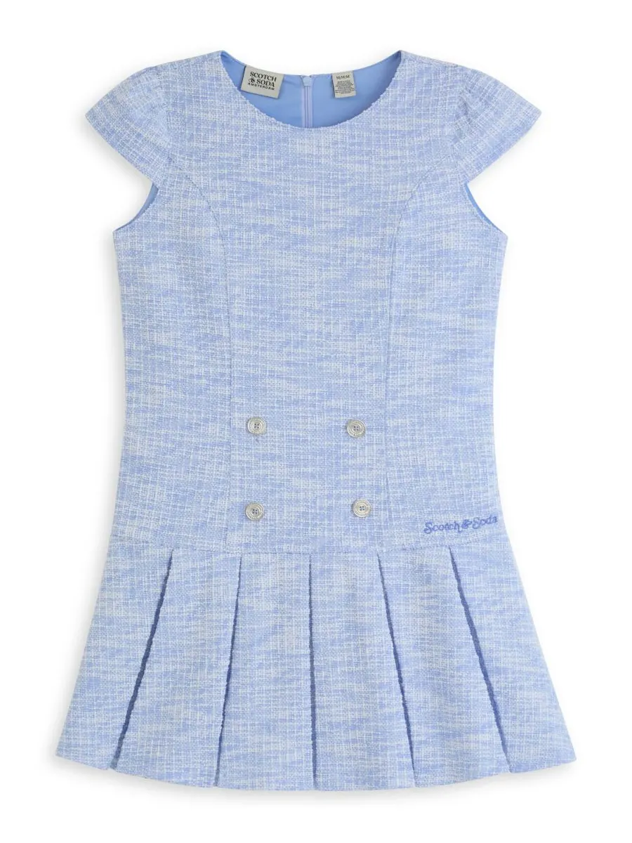 Детское платье с коротким рукавом из букле, размер 4-6X SCOTCH & SODA — изображение 1 из 3, синий