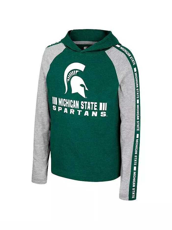 Зеленая футболка с капюшоном и длинными рукавами Big Boys Michigan State Spartans Ned Raglan — изображение 2 из 3, зеленый