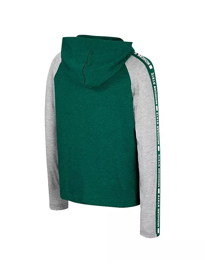 Футболка с капюшоном и длинными рукавами Big Boys Green Michigan State Spartans Ned Raglan Colosseum — изображение 3 из 3