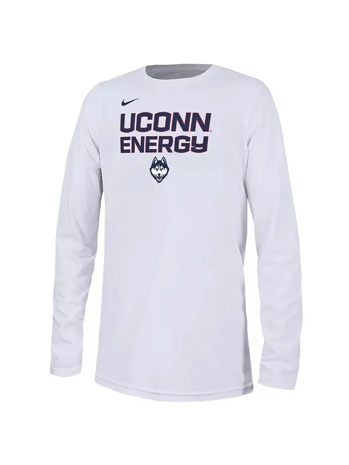 Футболка Big Boys White UConn Huskies 2024 On-Court Bench Energy Nike — изображение 3 из 3