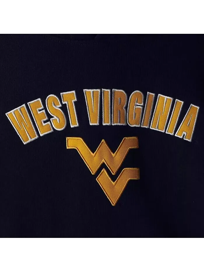 Женский пуловер с капюшоном темно-синего цвета West Virginia Mountaineers Arch и Logo 1 Colosseum — изображение 2 из 4