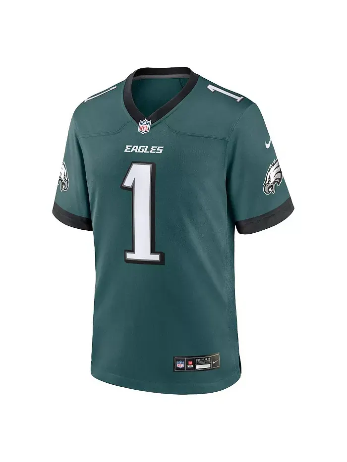 Футболка игровая альтернативная Philadelphia Eagles для мужчин Nike Jalen Hurts Fanatics — изображение 2 из 3, зеленый