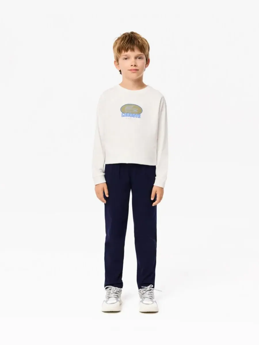 Брюки из эластичной саржи для мальчиков 8-18 лет Lacoste — изображение 2 из 8, темно-синий